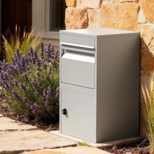 Wiltec Paketkasten Grau 410X380X720Mm Paketbox Stahl Standbriefkasten Paket Post