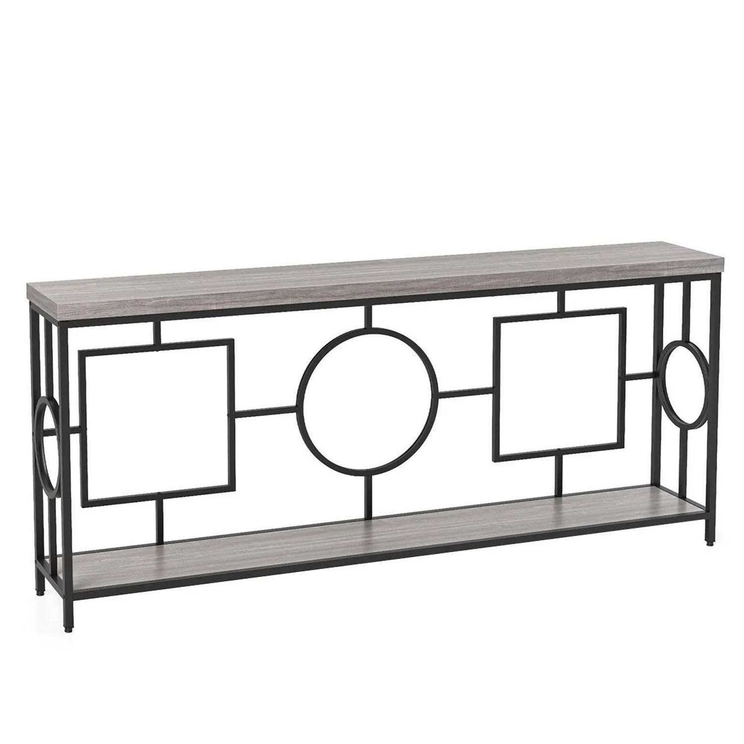 Costway Konsolentisch Flurtisch mit 2 Ebenen Holz Vintage 180 cm günstig online kaufen