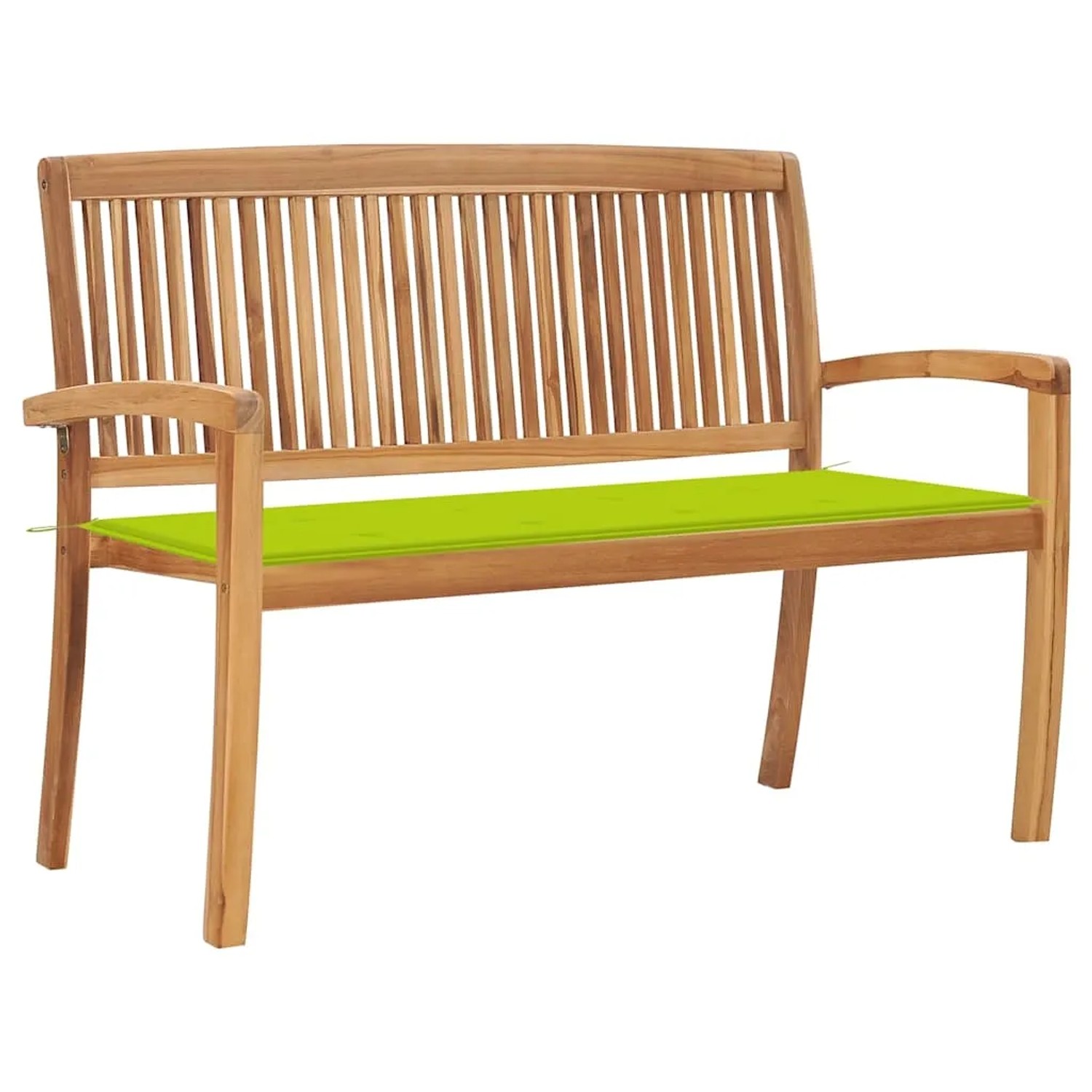 vidaXL Stapelbare Gartenbank mit Auflage 128,5 cm Massivholz Teak 3063290