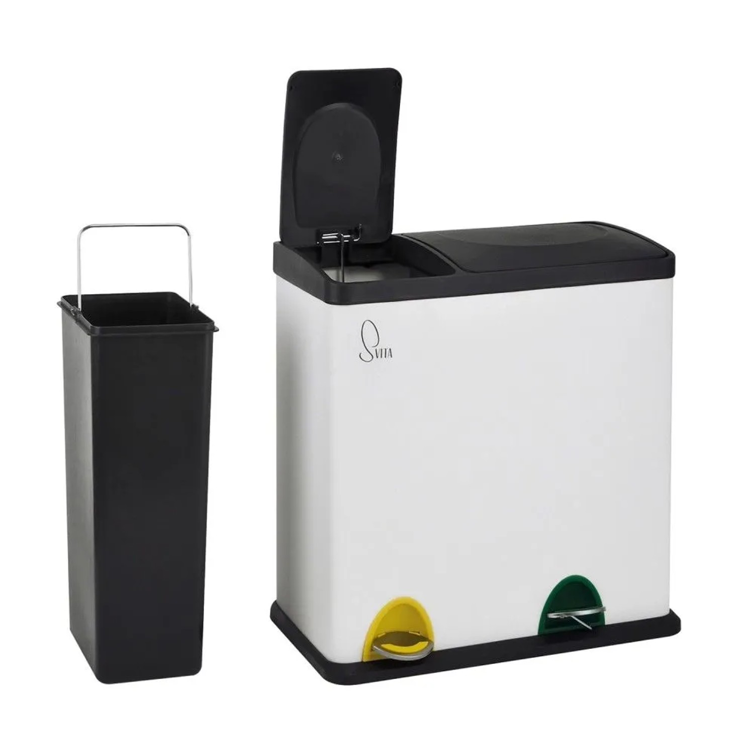 SVITA Küchen-Mülltrennsystem TC2Combo35 Treteimer 35 L Weiß kaufen bei OBI