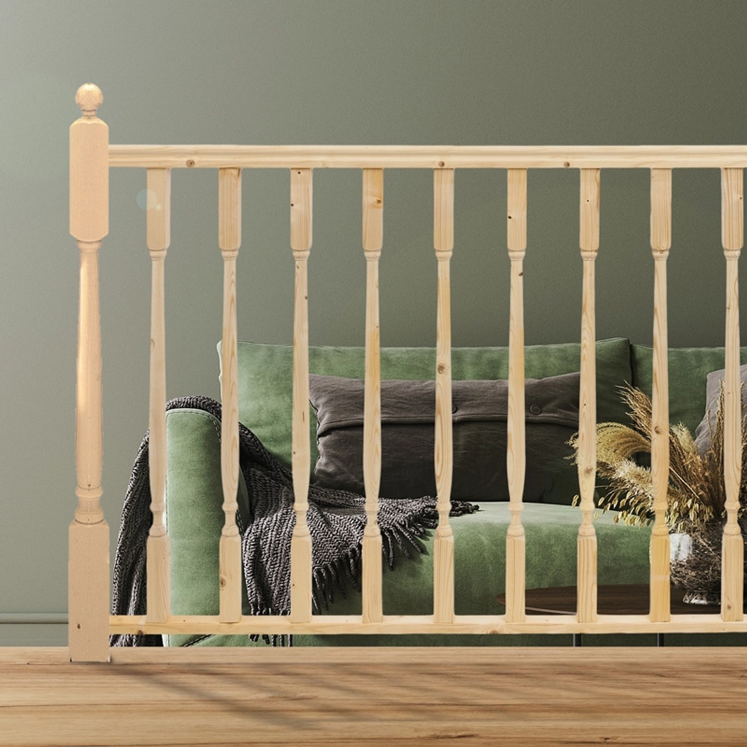 Kordo Geländerpfosten-Set aus Fichte Royal für 2 m Holzgeländer, unbehandelt.