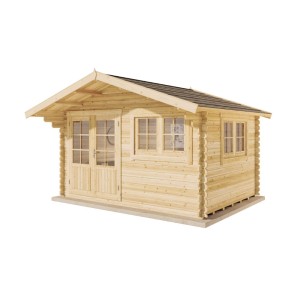 Gartenhaus Set Gabriel-34, imprägniert, mit Fenster und Doppeltür. Ideal als Werkstatt oder Lagerraum.