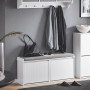 SoBuy Schuhbank Schmal mit 2 Klappen Garderobenbank mit Sitzkissen FSR98-XL-W_5