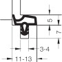 Schnittzeichnung Primo Türdichtung Lignum 34 Beige, passend für Holzzargen mit 3-4 mm Nut.