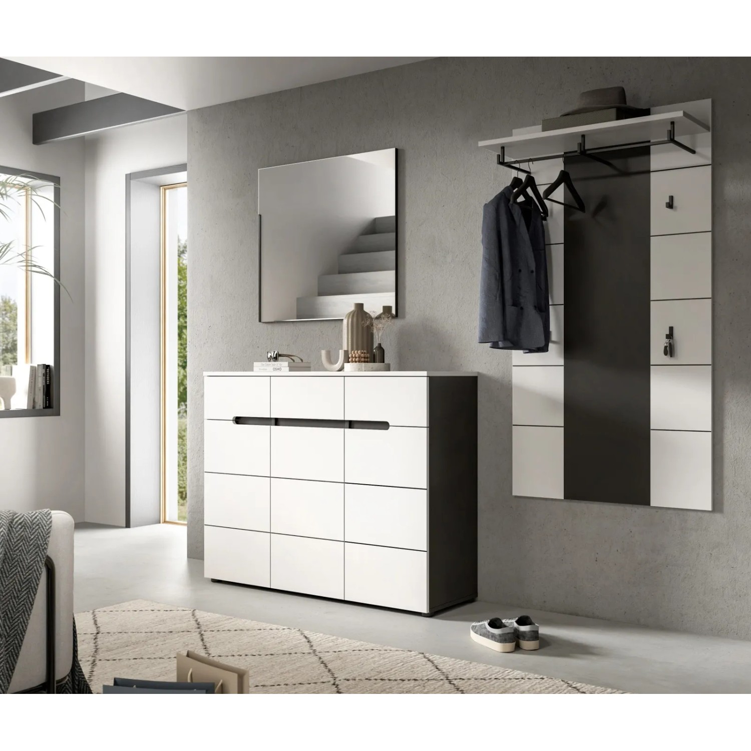 Inn.Furn Garderobenpaneel in Weiß und Grau 80 x 141 cm Cooper_6
