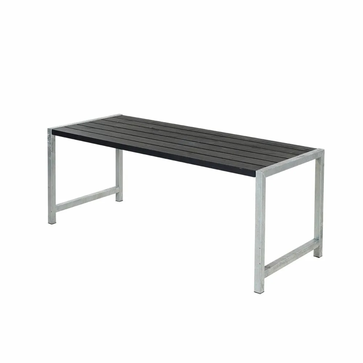 PLUS Gartentisch 186 cm Farbgrundiert Schwarz aus Kiefer/Fichte Verzinktes Stahlgestell FSC MIX 70 %