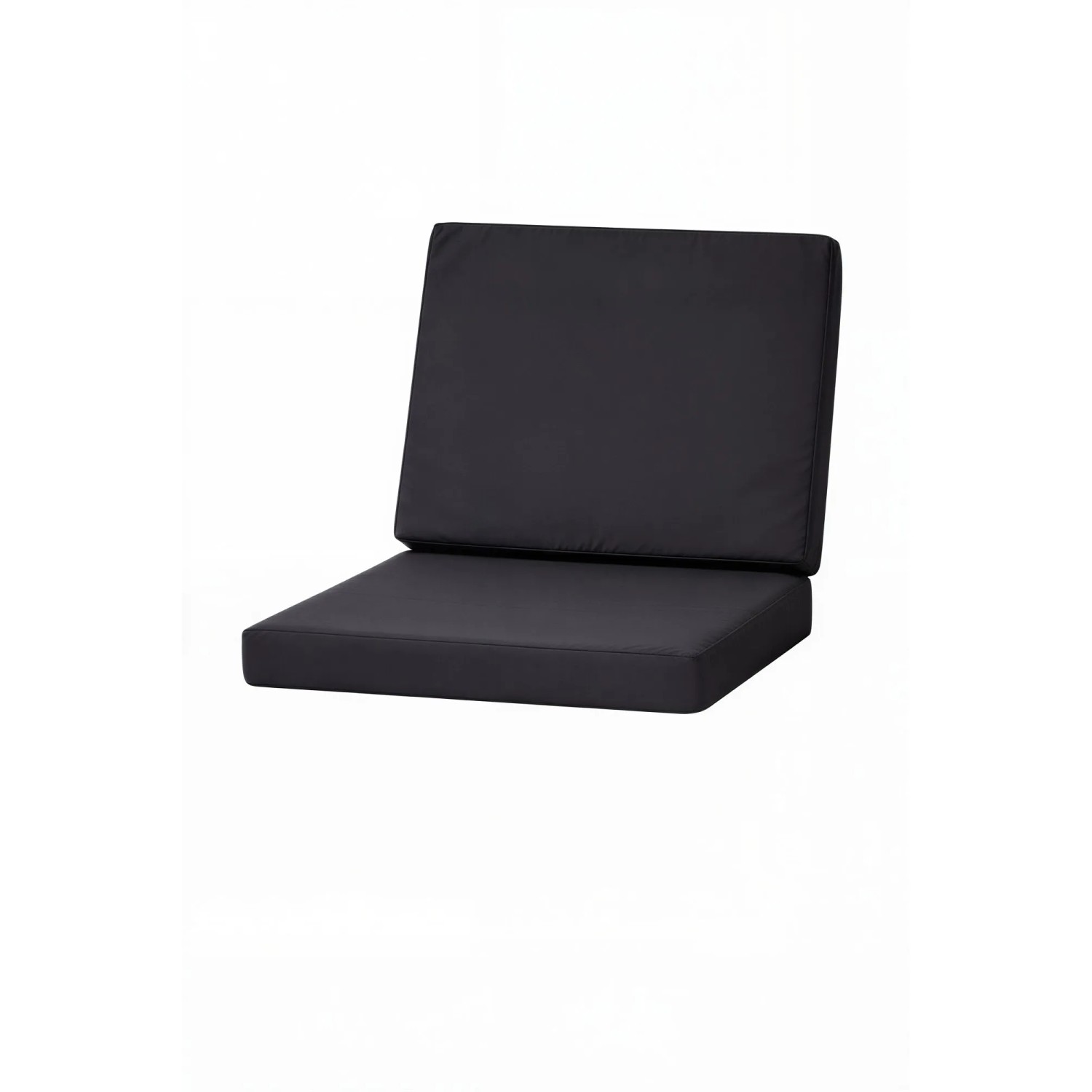 Setgarden Flat 6er Set Sitzkissen für Polyrattan Sessel 50x52x7 Sitz + 50x56 cm Rückenlehne 1tlg Schwarz