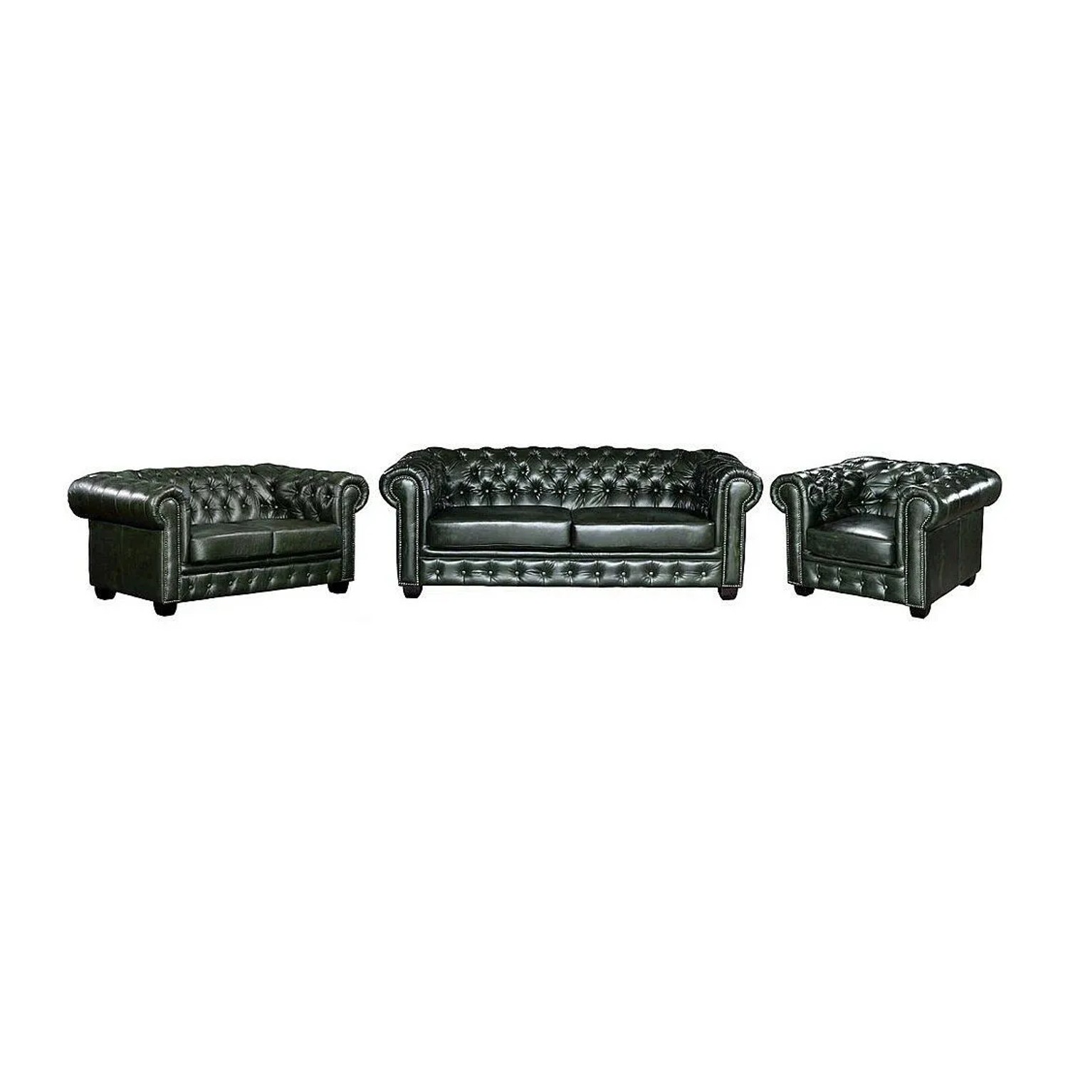 Vente-unique Couchgarnitur Mit Sessel Brenton Tannengrün 201 cm  105 cm  160 cm