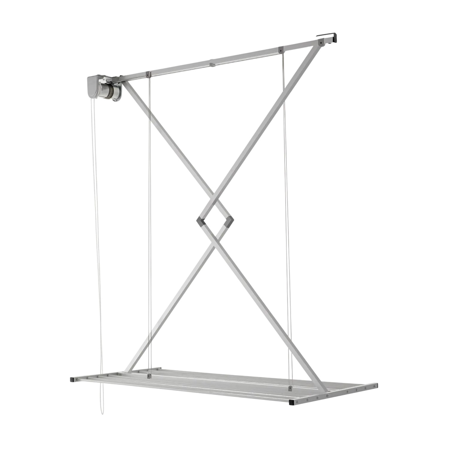 Foxydry Decken Wäscheständer Mit Seilzug Platzsparend 128 cm Grau