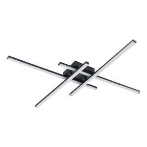 Moderne EGLO LED Deckenleuchte VASCELLA, schwarz, 74x74cm, neutralweißes Licht.