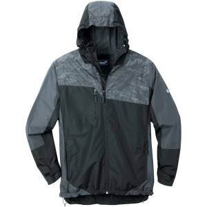 Scheibler Regenjacke Amper, schwarz-grau, Größe XXL. Arbeitsjacke mit Kapuze, wasser- und winddicht.