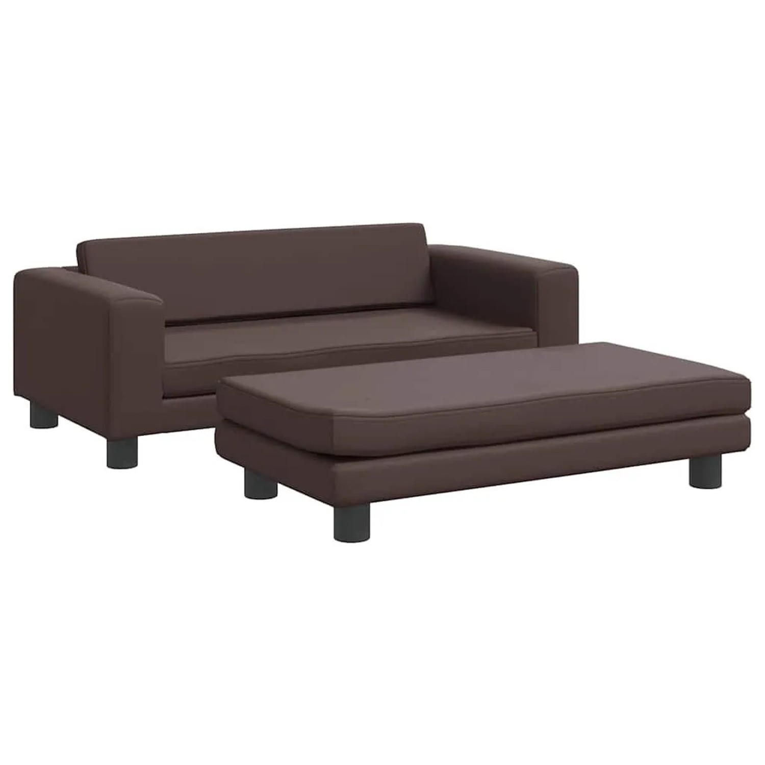 vidaXL Hundebett mit Verlängerung Braun 100x50x30 cm Kunstleder 172028