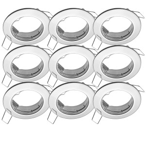 Oktaplex 6er Set Einbaustrahler Sedan für LED-Module 50mm Deckenstrahler Chromeoptik Deckenspot