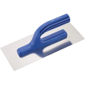 LUX Glättekelle Classic, 270 mm, mit blauem Kunststoffgriff und Edelstahlblatt.