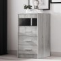 vidaXL Sideboard in Grau Sonoma mit 3 Schubladen und Ablagefach, ideal für Büro und Arbeitszimmer.