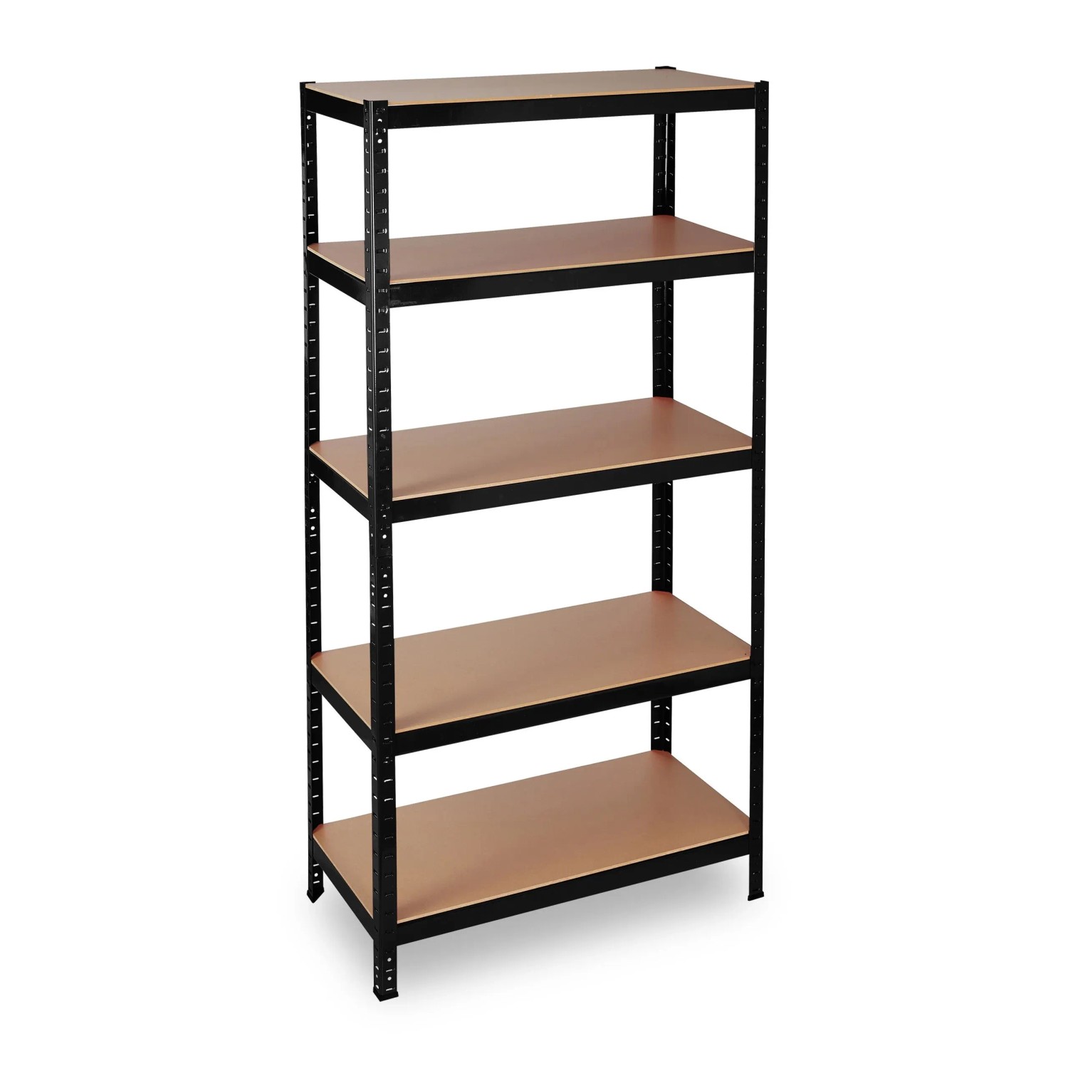 Relaxdays Schwerlastregal Metall MDF Schwarz Höhenverstellbar Teilbar 180 cm x 90 cm x 45 cm 23,6 kg