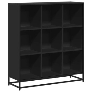 vidaXL Bücherregal Schwarz 97,5x33x107,5 cm Holzwerkstoff und Metall 3300860