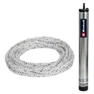 Einhell GE-DW 1255 N-A Tiefbrunnenpumpe aus Edelstahl mit Seil, für Klarwasser aus Brunnen und Zisternen.