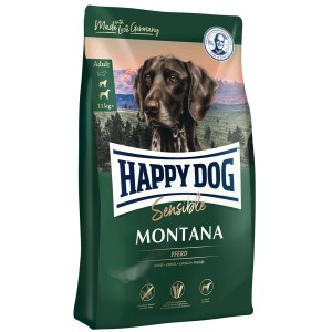 Happy Dog Supreme Montana Trockenfutter 4kg für Hunde mit Pferd.