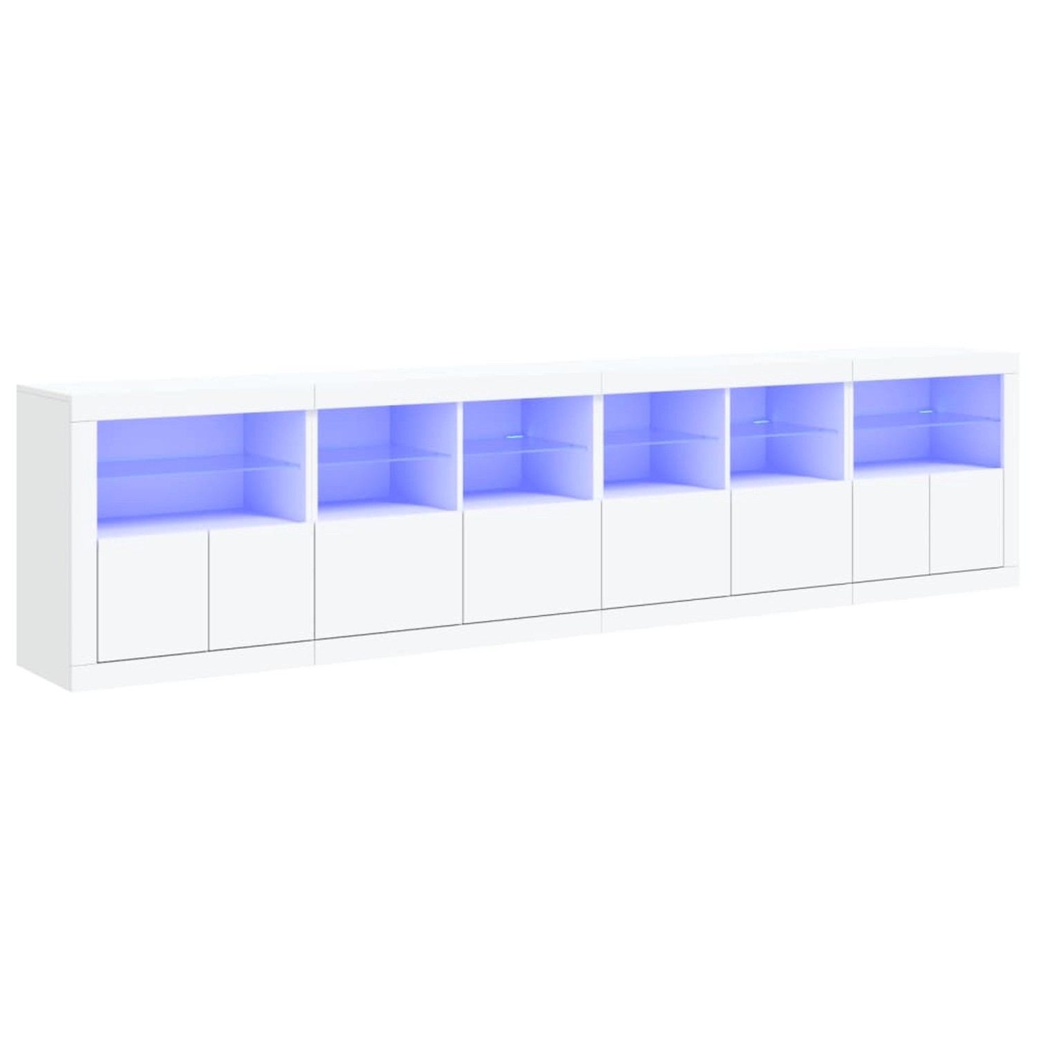vidaXL Sideboard mit LED-Leuchten Weiß 283x37x67 cm 3209016