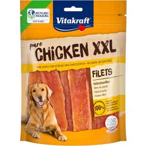 Vitakraft Pure Hühnchenfilet XXL, 250g Packung Hunde-Kaustreifen mit Hund