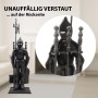 Schwarze TRUTZHOLM Kamingarnitur „Ritter“ aus Gusseisen, 4-teilig mit Schaufel, Besen und Schürhaken.
