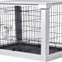 Weiße Hundebox Indoor mit Tischoberfläche, Gitterkäfig für Hunde und Katzen.