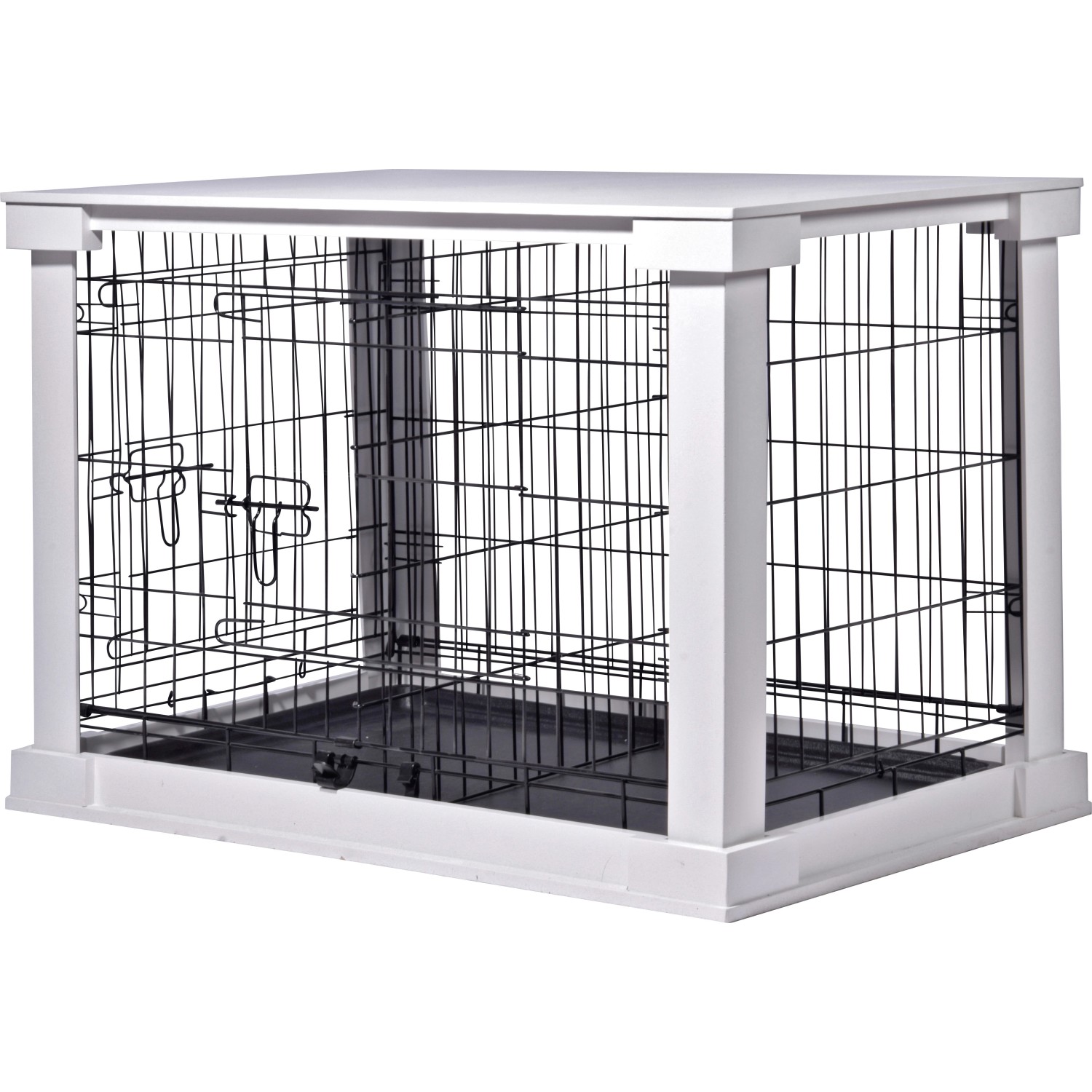 Hundebox Indoor mit Tischoberfläche 83 x 55 x 59 cm Weiß