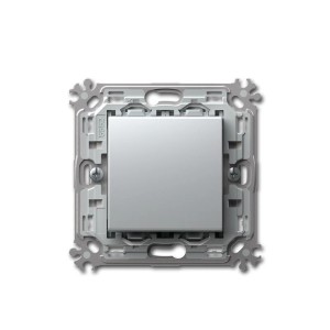 TEM MODUL PLUS Kreuz Schalter Silber 250V16A UP