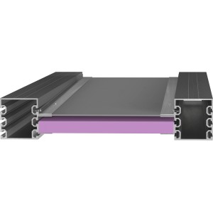 Dämmplatte für Poolabdeckung, Detailansicht des Aufbaus mit Dämmung und Rahmen.