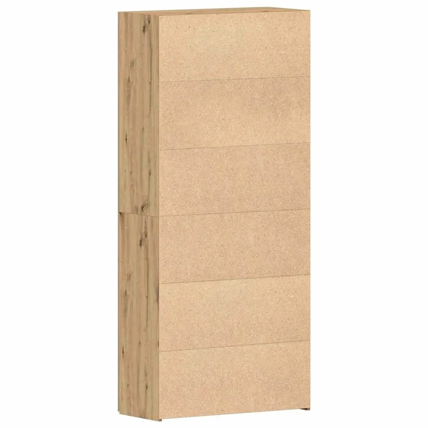 Hoher brauner vidaXL Schuhschrank aus Holzwerkstoff mit mehreren Fächern, minimalistisches Design.