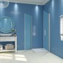 AICA Eckdusche 80x80cm mit Pendeltür, Alu Silber Matt, ESG Sicherheitsglas für Eckeinstieg.