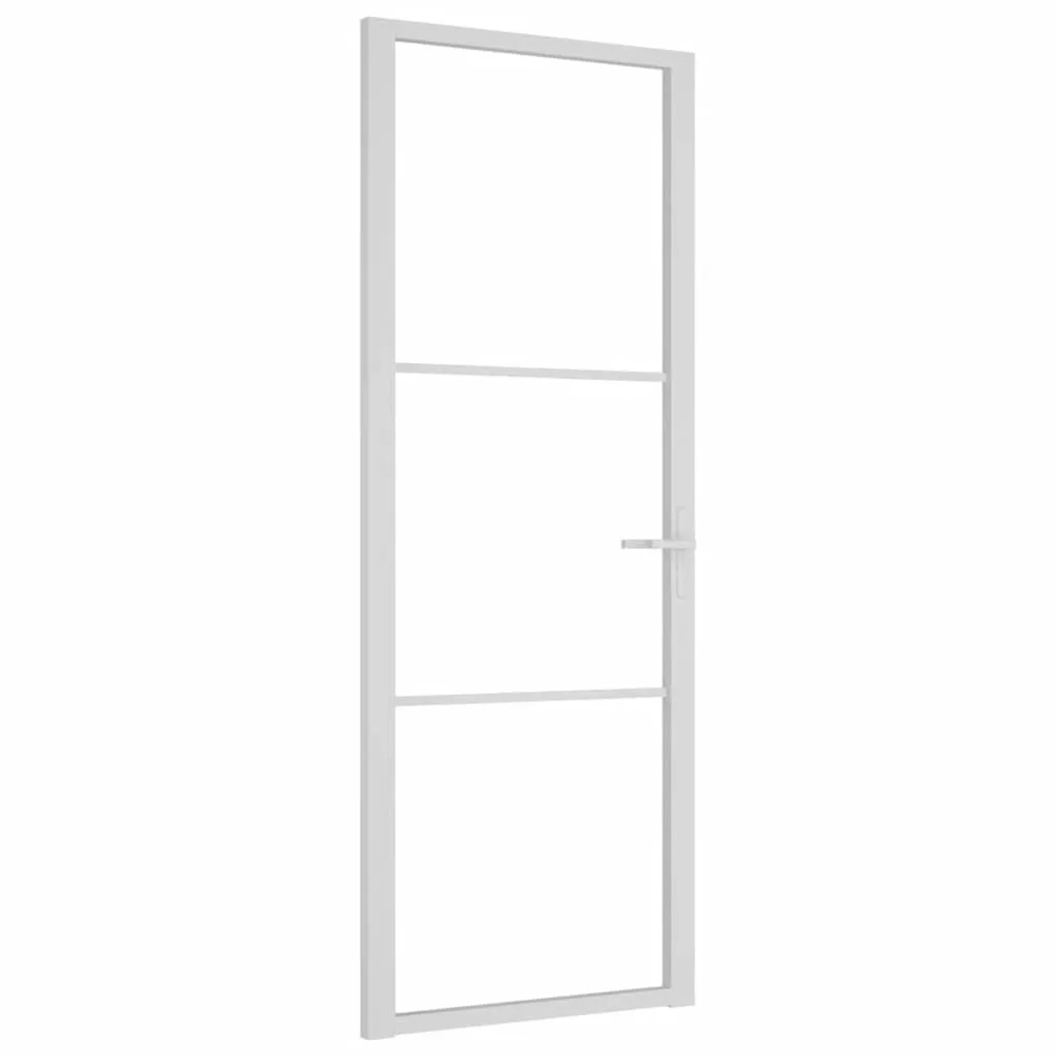 vidaXL Innentür 76x201,5 cm Weiß ESG-Glas und Aluminium 350568