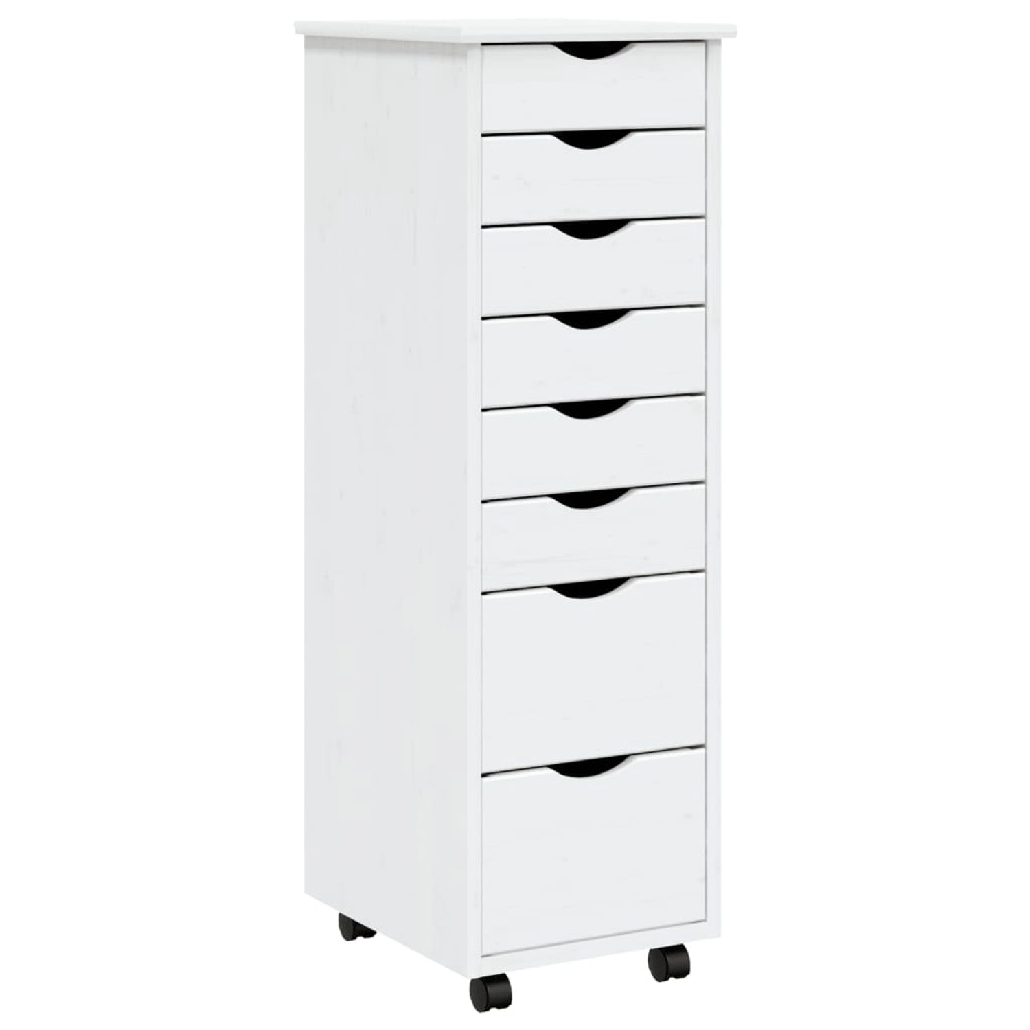 vidaXL Rollschrank mit Schubladen MOSS Weiß Massivholz Kiefer Modell 4 günstig online kaufen