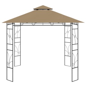 vidaXL Pavillon 3x3m in Taupe mit Stahlrahmen und Stoffdach für Garten & Outdoor-Events.