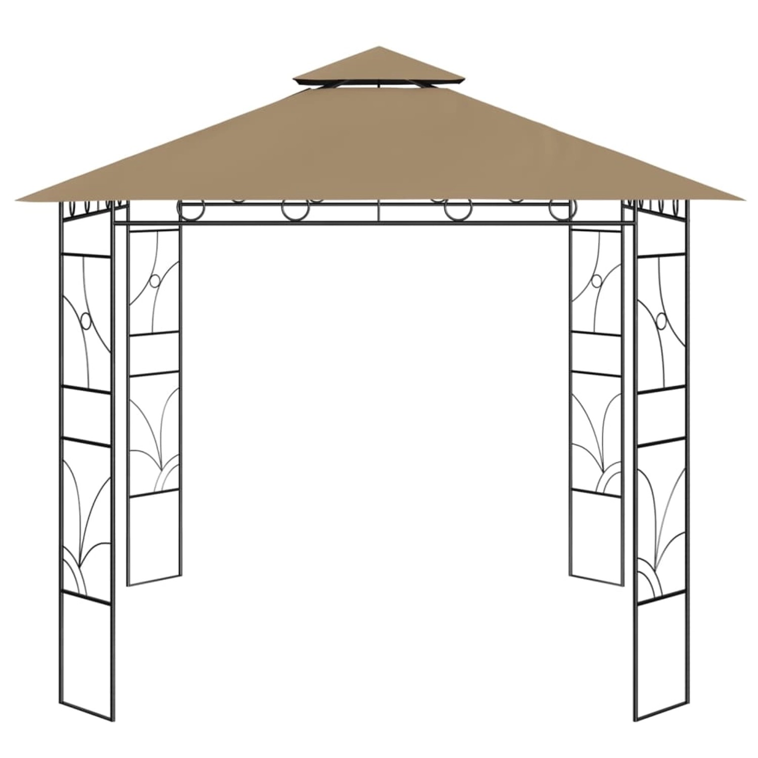 vidaXL Pavillon 3x3x2,7 m Taupe 160 g/m2