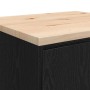 vidaXL Garagen-Werkzeugschrank, schwarz, mit Kiefer Massivholz Arbeitsplatte.