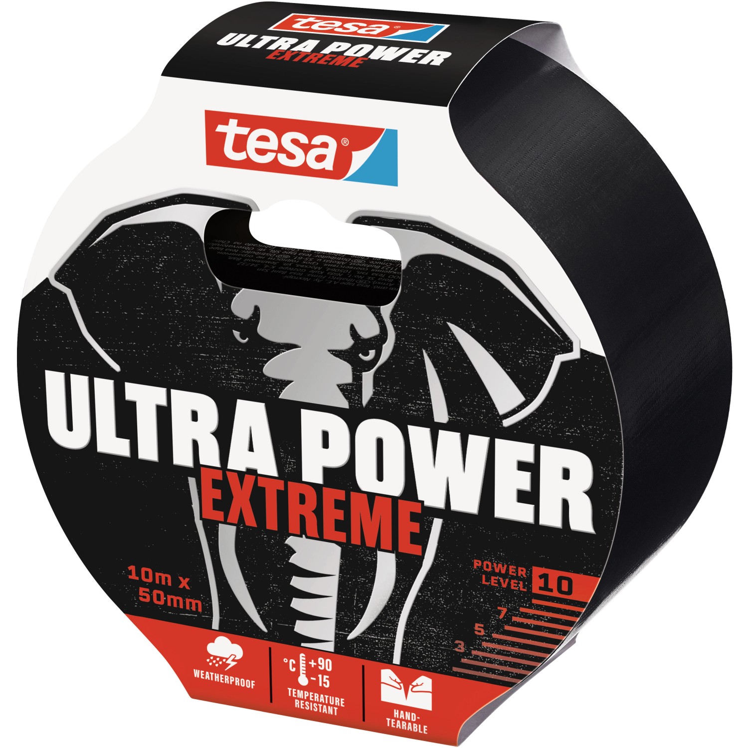 Tesa Ultra Power Extreme Reparaturband, 10 m x 50 mm, sehr klebstark und wetterfest.