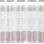 Bistrogardine rot-silber mit Webstreifen, 45x140cm, für eine gemütliche Fensterdekoration.