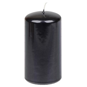 Schwarze Steinhart Stumpenkerze Brilliance, Ø 5,7 cm x 11 cm, für stimmungsvolle Dekoration.