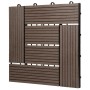 ECD Germany WPC Terrassenfliese, 30x30cm, dunkelbraun, Holzoptik, Klickfliese