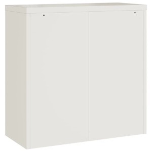 Weißer vidaXL Aktenschrank (90x40x90 cm) aus Stahl, Büroschrank mit abschließbaren Türen.