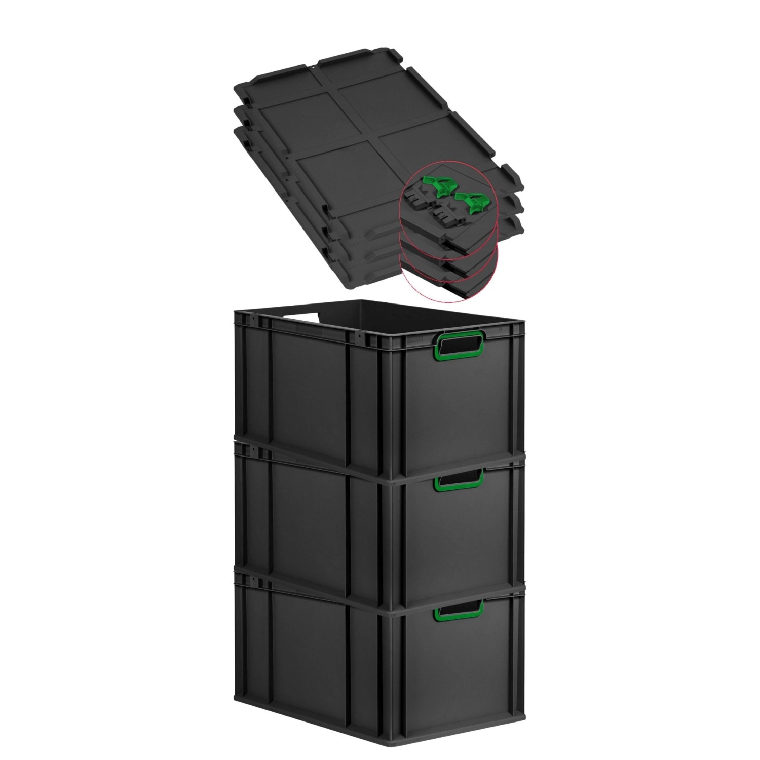 PROREGAL SuperSparSet 3x Eurobox Nextgen Color Mit Scharnierdeckel HxBxT 32 günstig online kaufen