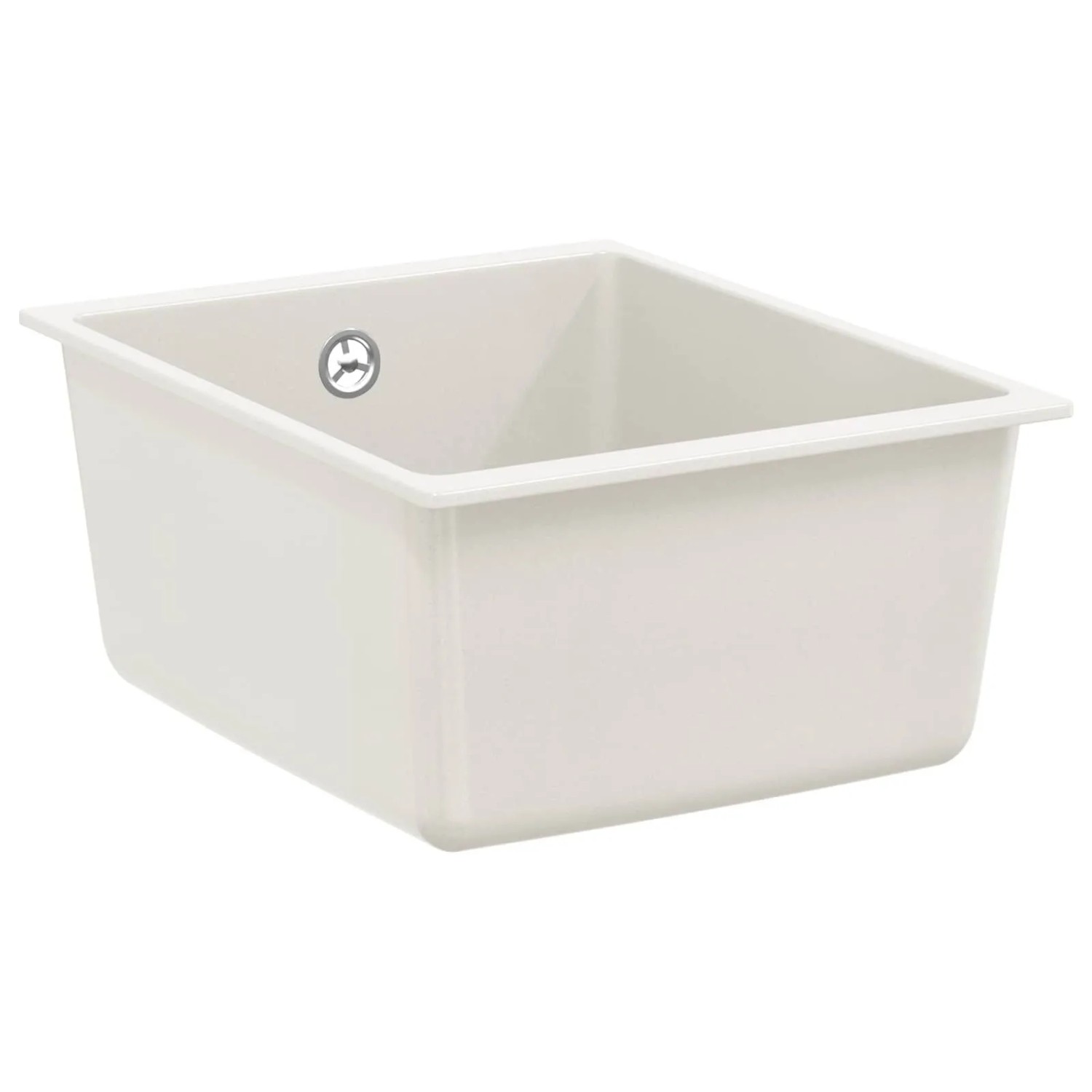 vidaXL Waschbecken Weiß 370 x 460 mm 80% Quarz und 20% Harz 42028419
