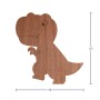 Wanddeko Dino T-Rex aus Holz, Mahagoni-Furnier, 38x40 cm, für Kinderzimmer.