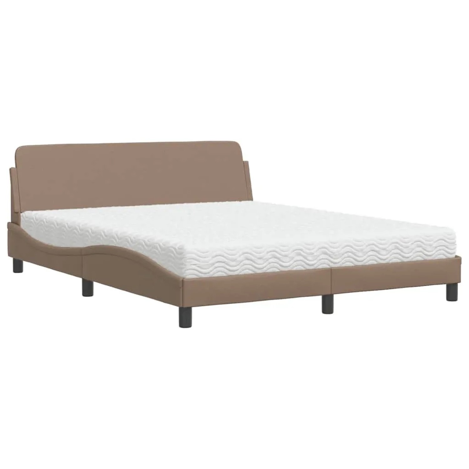 vidaXL Bett mit Matratze Dover Cappuccino-Braun 160x200 cm Kunstleder 3208441