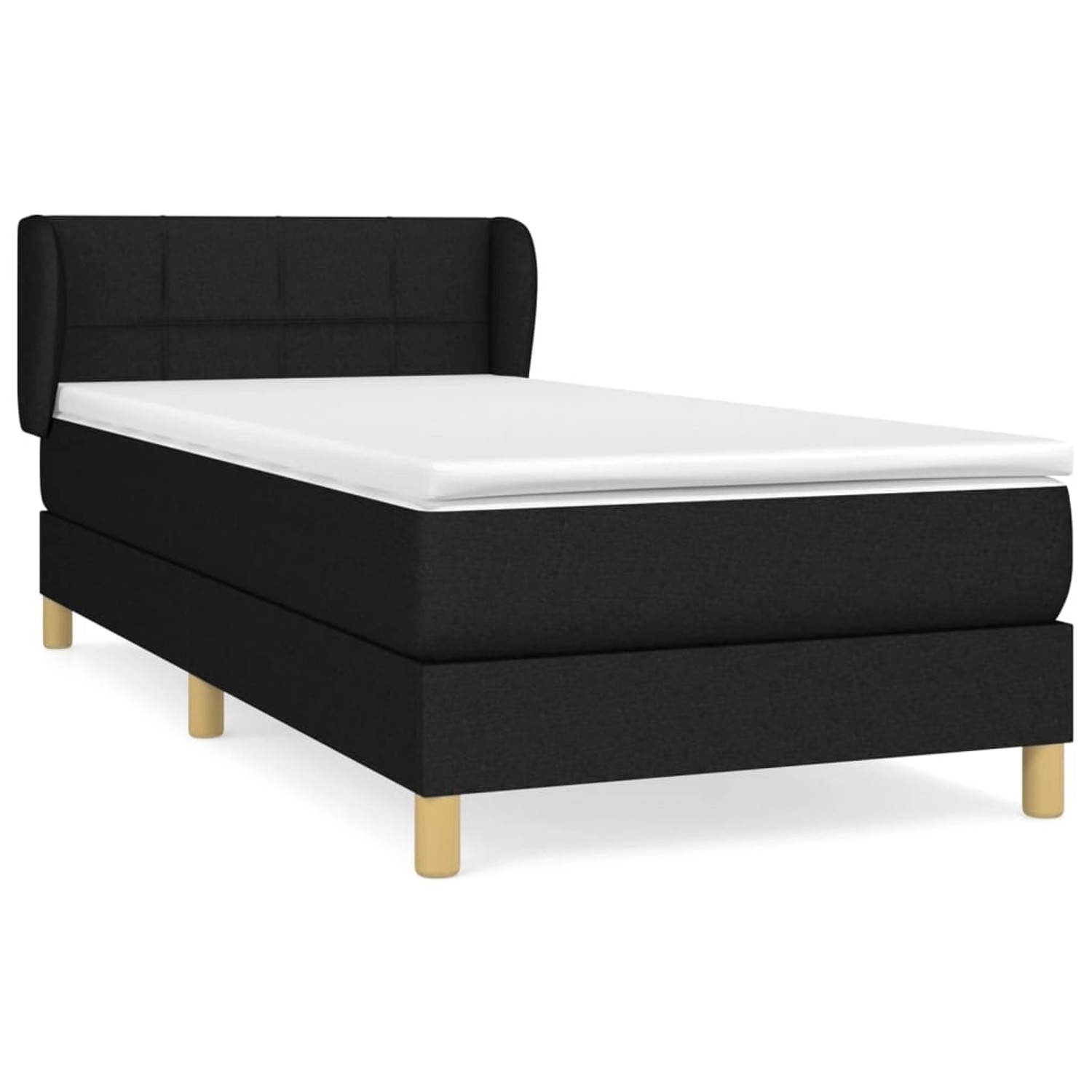 vidaXL Boxspringbett mit Matratze Schwarz 90x190 cm Stoff1467650 günstig online kaufen