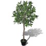 Künstlicher Lorbeerbaum, 120 cm hoch, mit Topf. Dekorative Kunstpflanze für Innen und Außen.