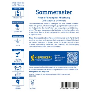 Kiepenkerl Sommeraster Rose of Shanghai Mix, mehrfarbig, Samenpackung.