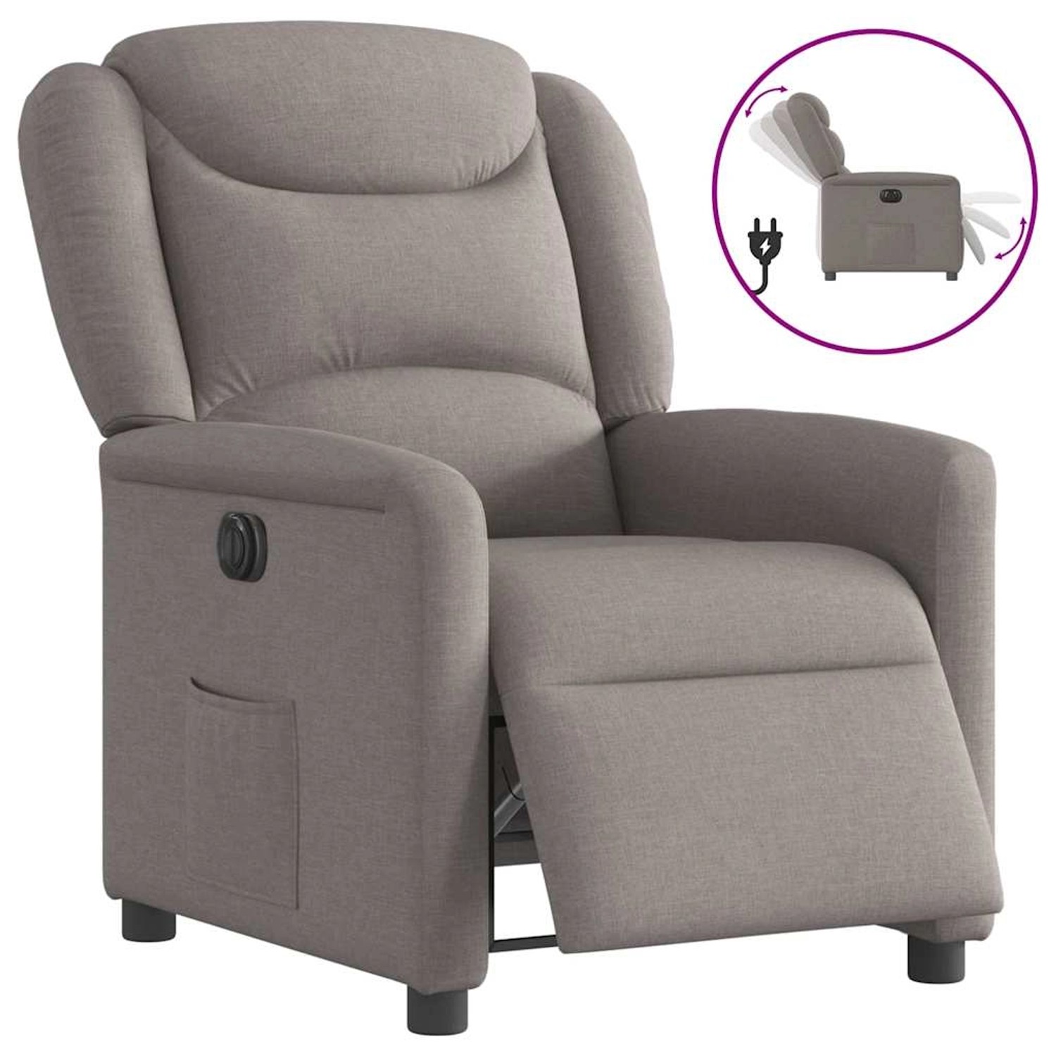 vidaXL Relaxsessel Elektrisch Taupe Stoff 3303181 günstig online kaufen